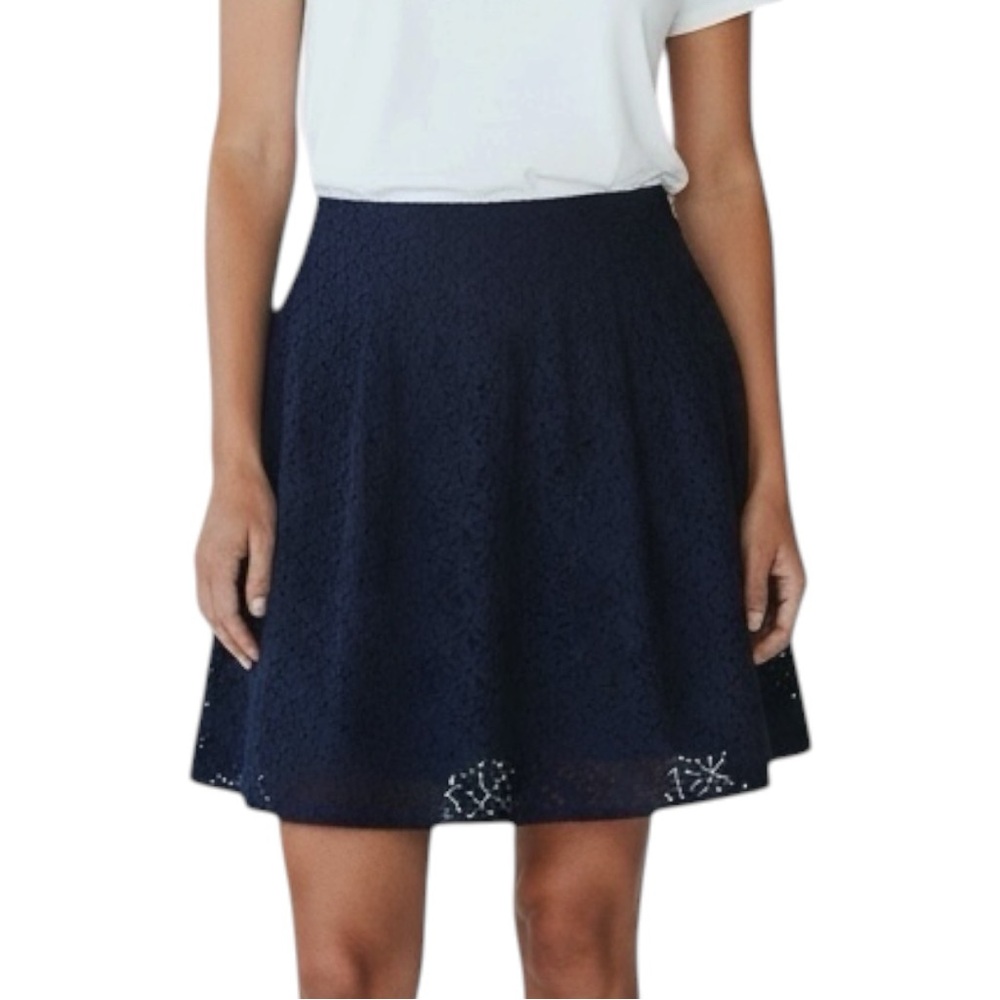 ISSAC MIZRAHI Eyelet Cotton Skirt in Deep Navy Size 8 — Summer Staple!!!